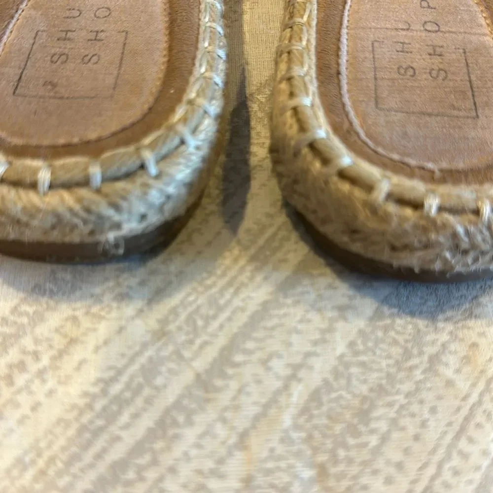 ShuShop Rose Gold Espadrille Slide Sandals - Size 8